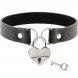 Foto 0: Noir Heart Lock � Gargantilha em couro vegano com cadeado em forma de cora��o� Preto